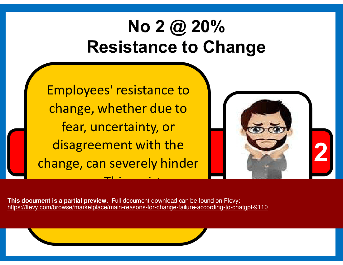 Main Reasons for Change Failure According to ChatGPT (13-slide PPT PowerPoint presentation (PPT)) Preview Image