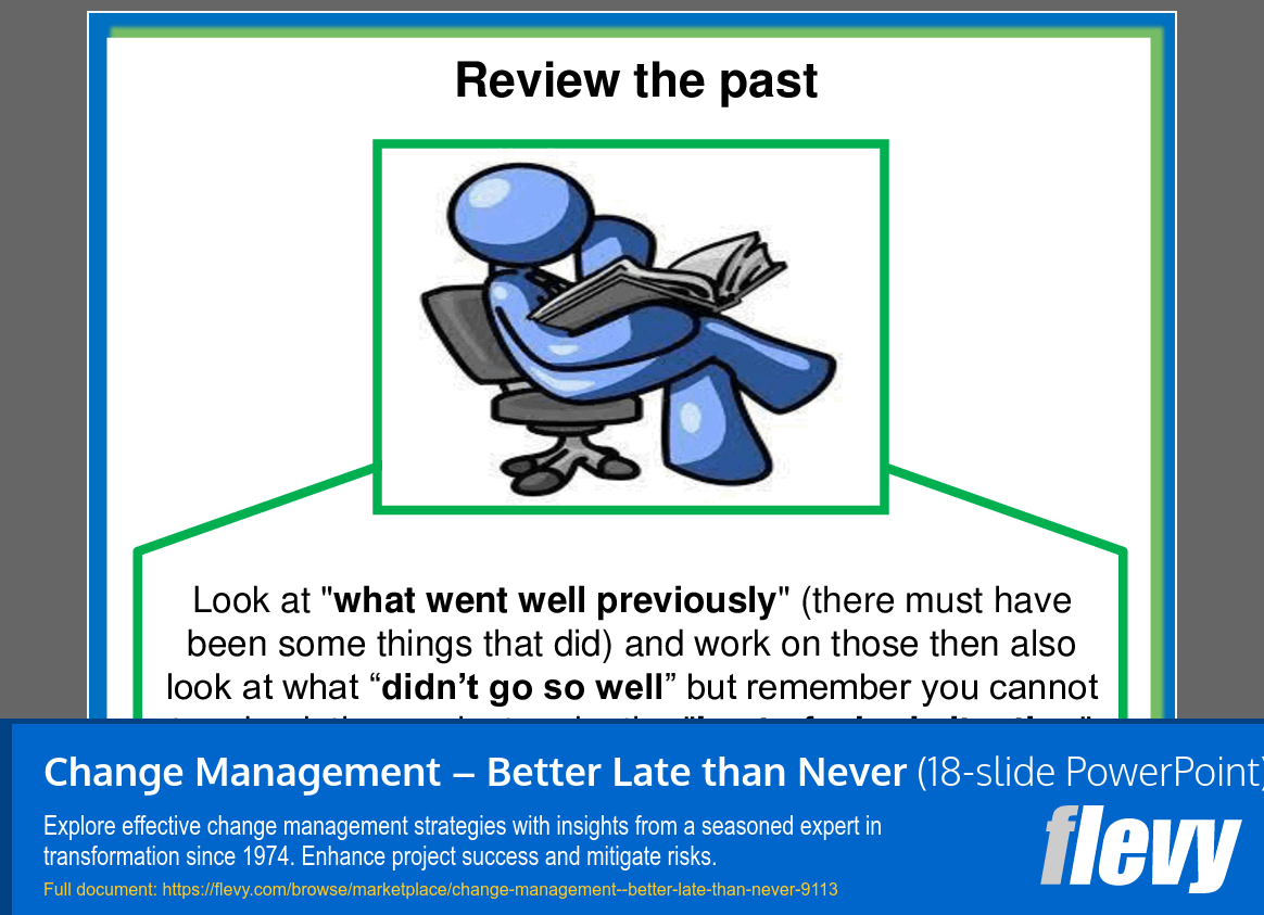 Change Management – Better Late than Never (18-slide PPT PowerPoint presentation (PPT)) Preview Image