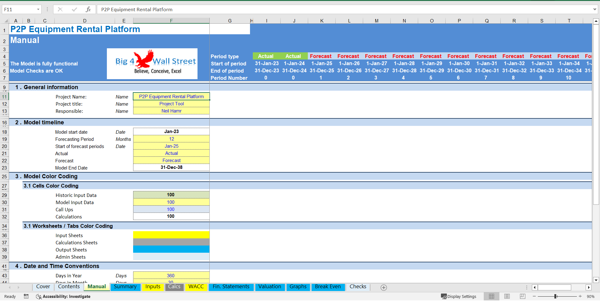 Peer 2 Peer Equipment Rental Platform - DCF Financial Model (Excel template (XLSX)) Preview Image