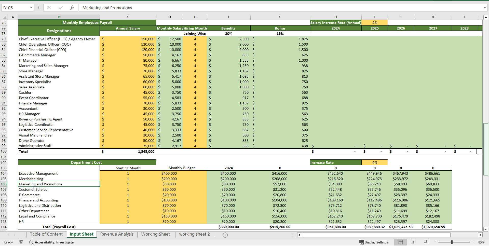 Hobby Town Franchise Financial Model (Excel template (XLSX)) Preview Image