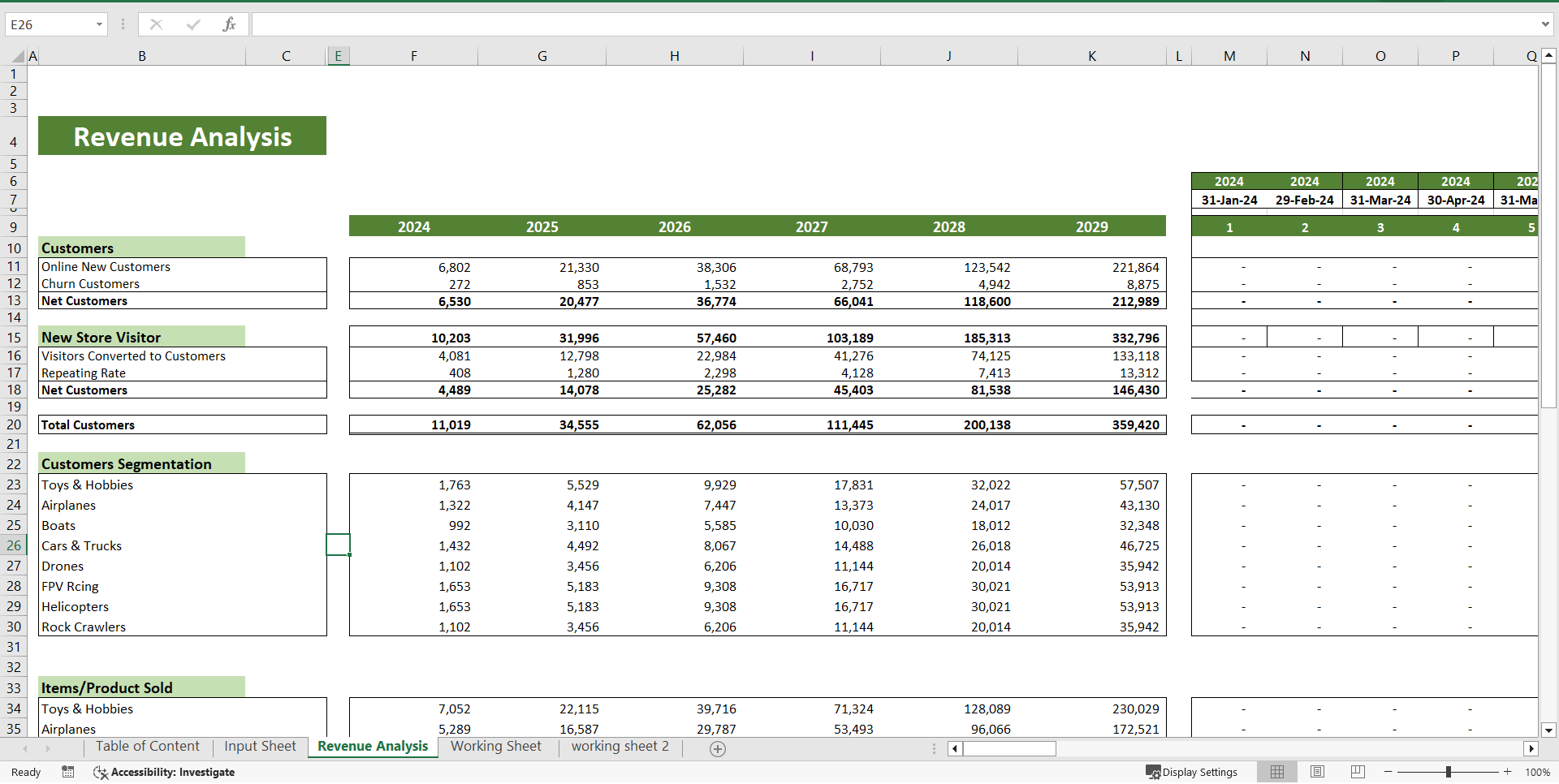 Hobby Town Franchise Financial Model (Excel template (XLSX)) Preview Image