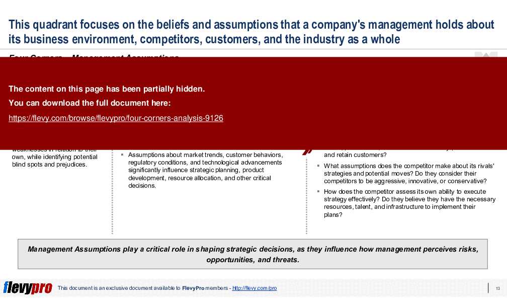 Four Corners Analysis (35-slide PPT PowerPoint presentation (PPTX)) Preview Image