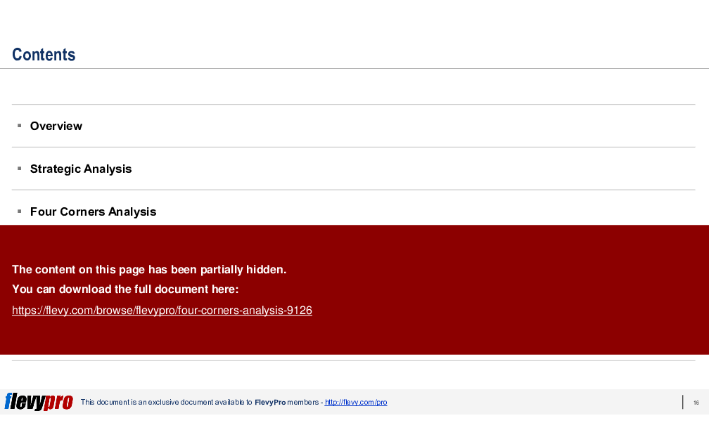 Four Corners Analysis (35-slide PPT PowerPoint presentation (PPTX)) Preview Image