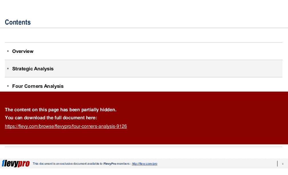 Four Corners Analysis (35-slide PPT PowerPoint presentation (PPTX)) Preview Image