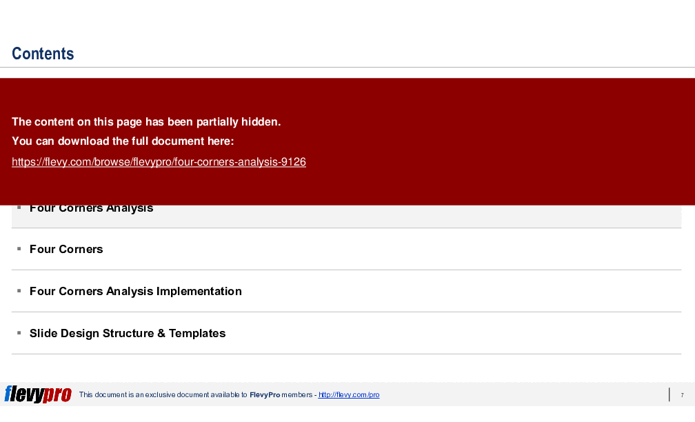 Four Corners Analysis (35-slide PPT PowerPoint presentation (PPTX)) Preview Image