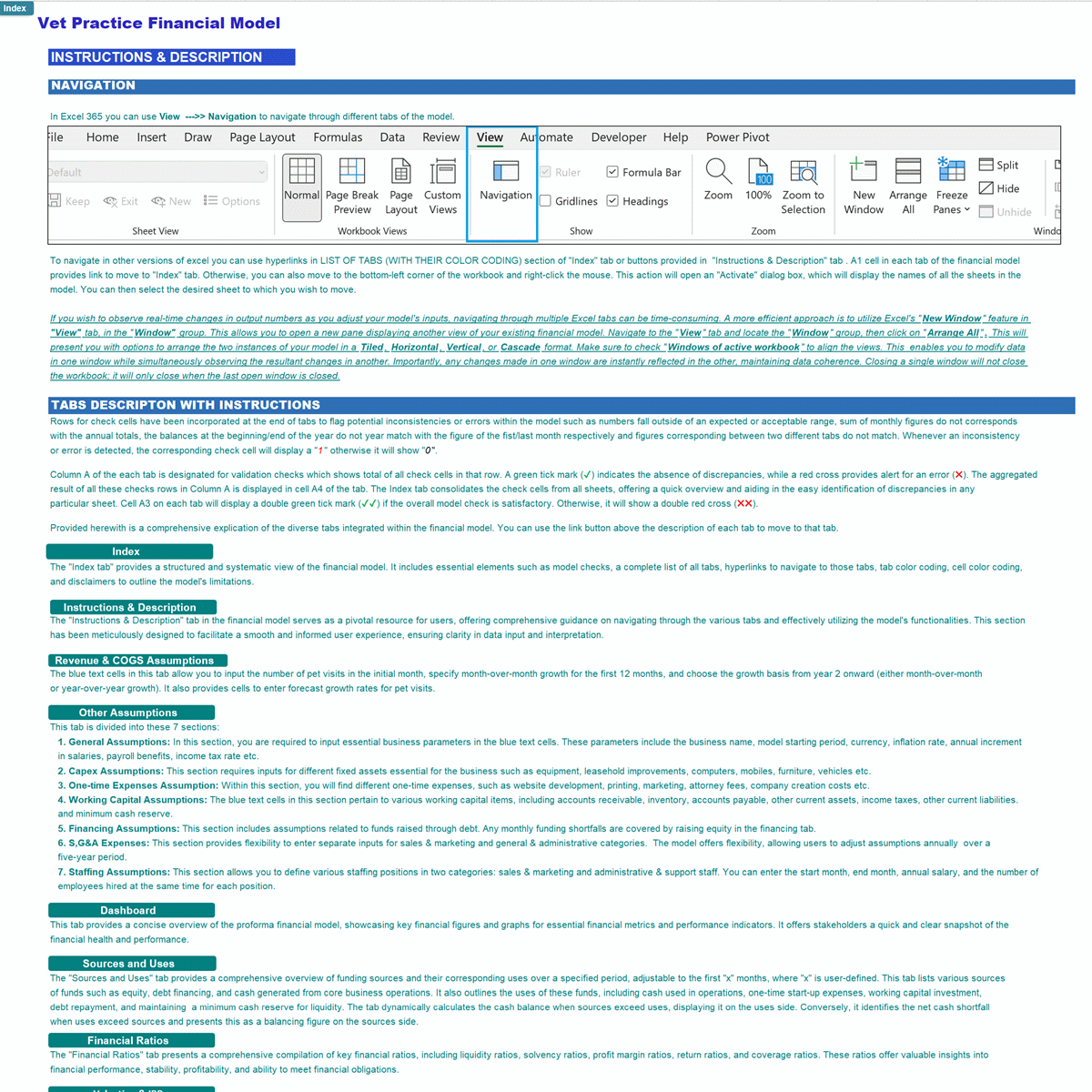 Vet Clinic 5-Year Monthly Financial Projection Model (Excel template (XLSX)) Preview Image