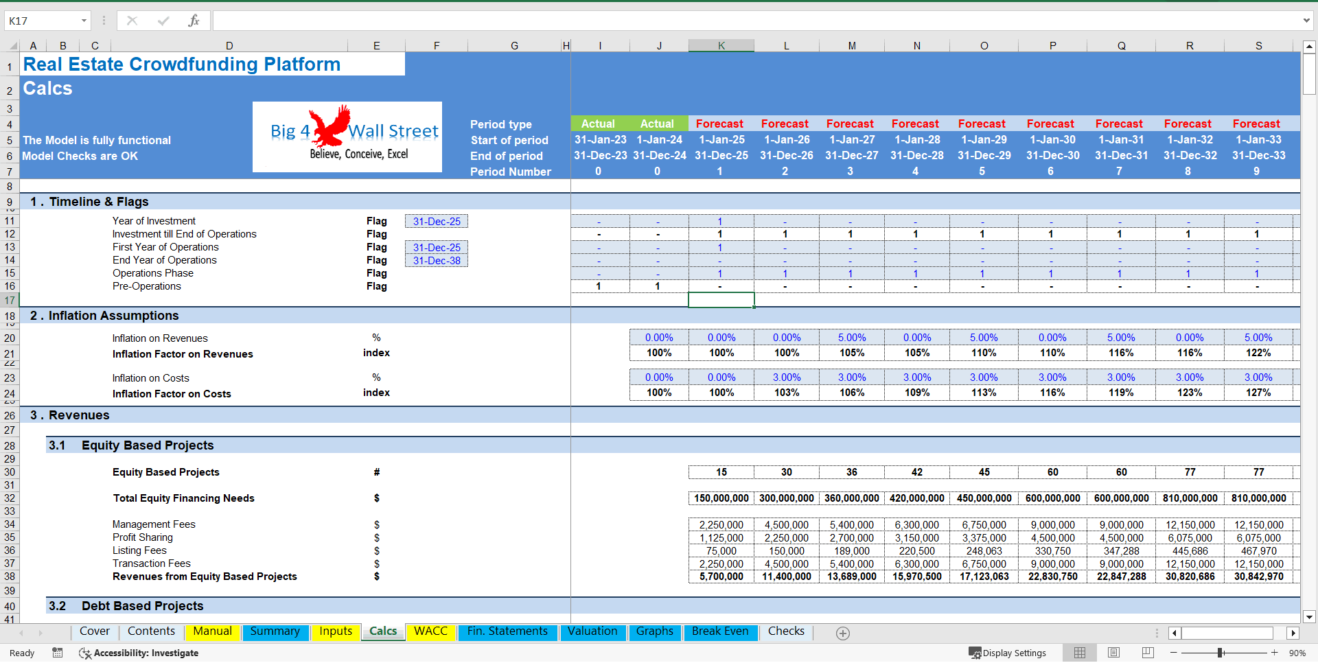 Real Estate Crowdfunding Platform (DCF & Valuation Model) (Excel template (XLSX)) Preview Image