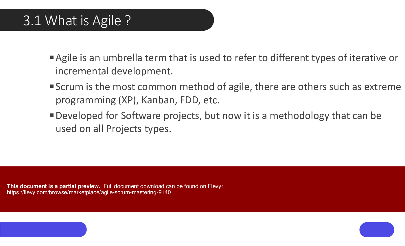 Agile Scrum Mastering (138-slide PPT PowerPoint presentation (PPTX)) Preview Image