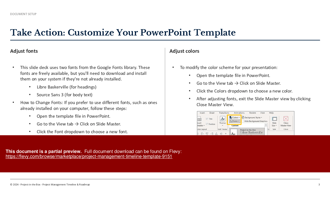 Project Management Timeline Template (13-slide PPT PowerPoint presentation (PPTX)) Preview Image