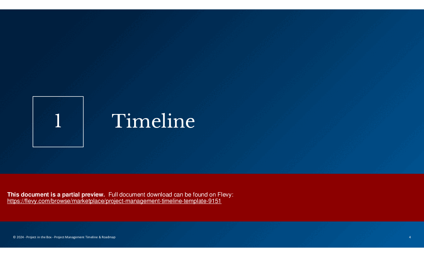 Project Management Timeline Template (13-slide PPT PowerPoint presentation (PPTX)) Preview Image