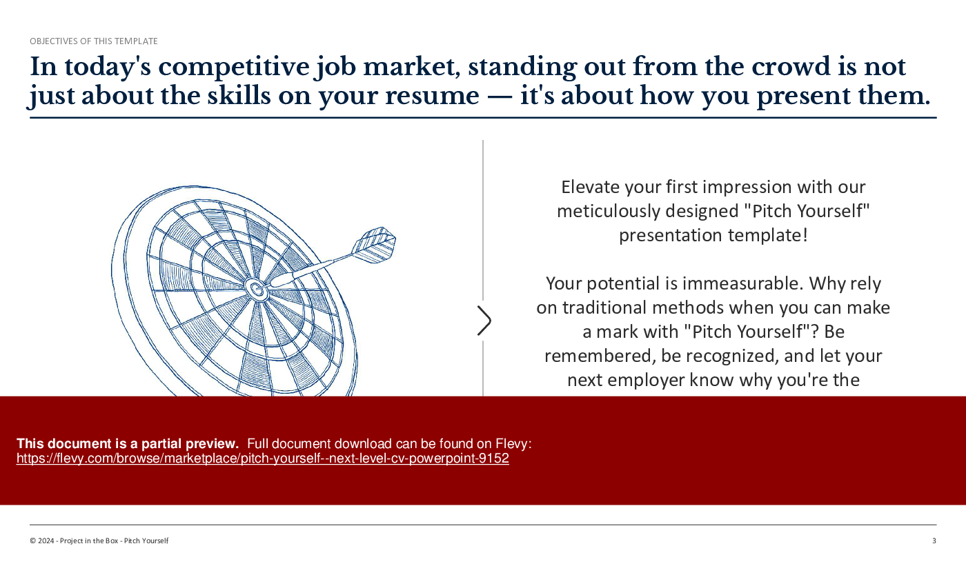 Pitch Yourself - Next-Level CV PowerPoint (38-slide PPT PowerPoint presentation (PPTX)) Preview Image