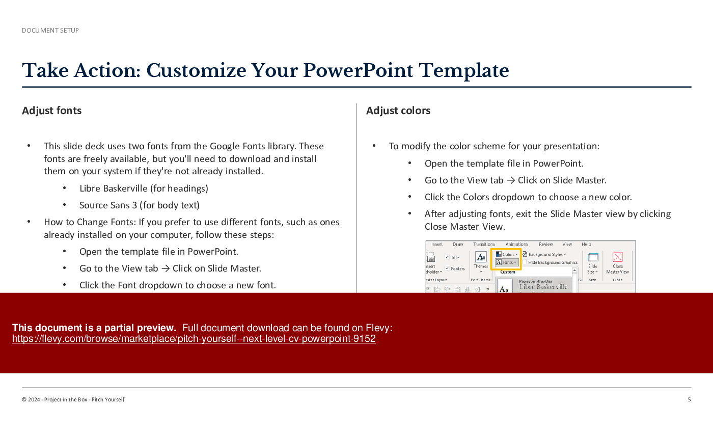 Pitch Yourself - Next-Level CV PowerPoint (38-slide PPT PowerPoint presentation (PPTX)) Preview Image