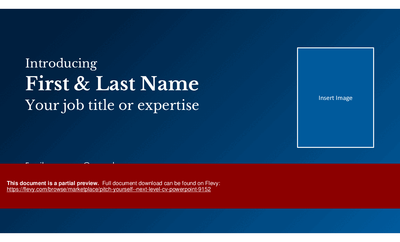 Pitch Yourself - Next-Level CV PowerPoint (38-slide PPT PowerPoint presentation (PPTX)) Preview Image