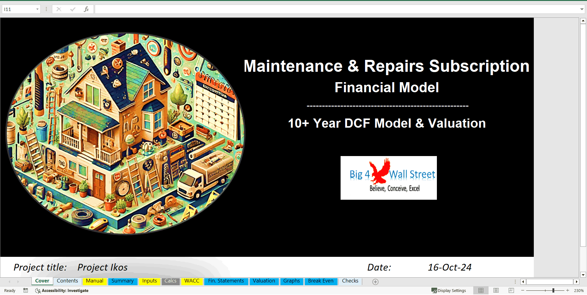 Home Maintenance & Repair Subscription - DCF Financial Model (Excel template (XLSX)) Preview Image