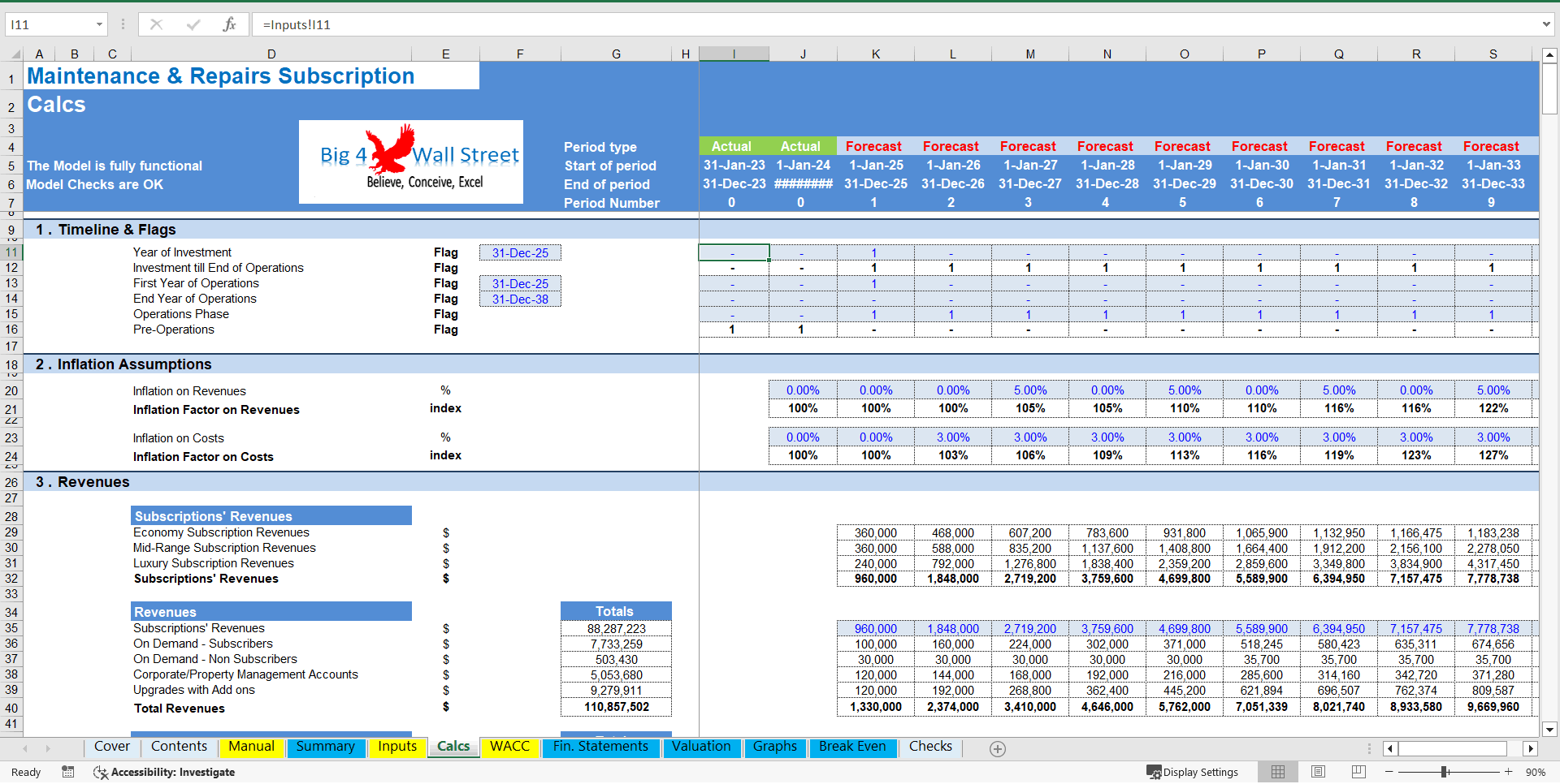 Home Maintenance & Repair Subscription - DCF Financial Model (Excel template (XLSX)) Preview Image