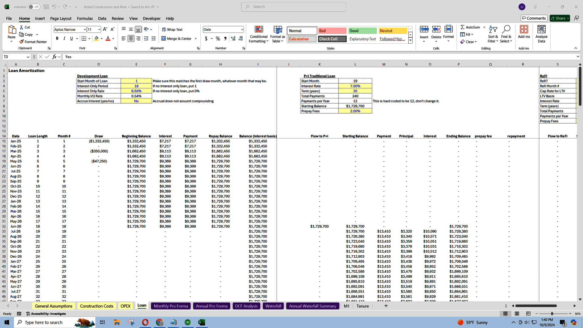 Retail Real Estate Underwriting (Excel template (XLSX)) Preview Image