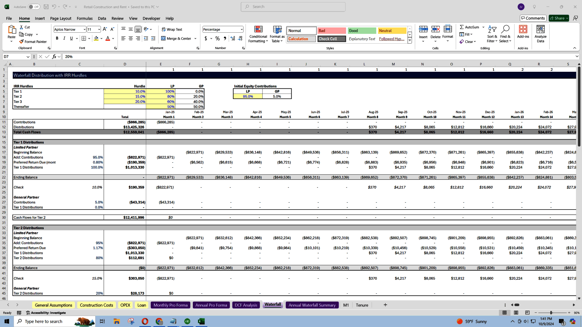 Retail Real Estate Underwriting (Excel template (XLSX)) Preview Image