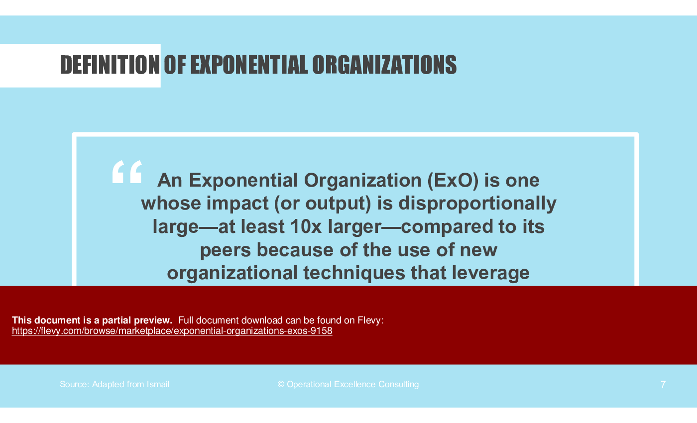 Exponential Organizations (ExOs) (110-slide PPT PowerPoint presentation (PPTX)) Preview Image