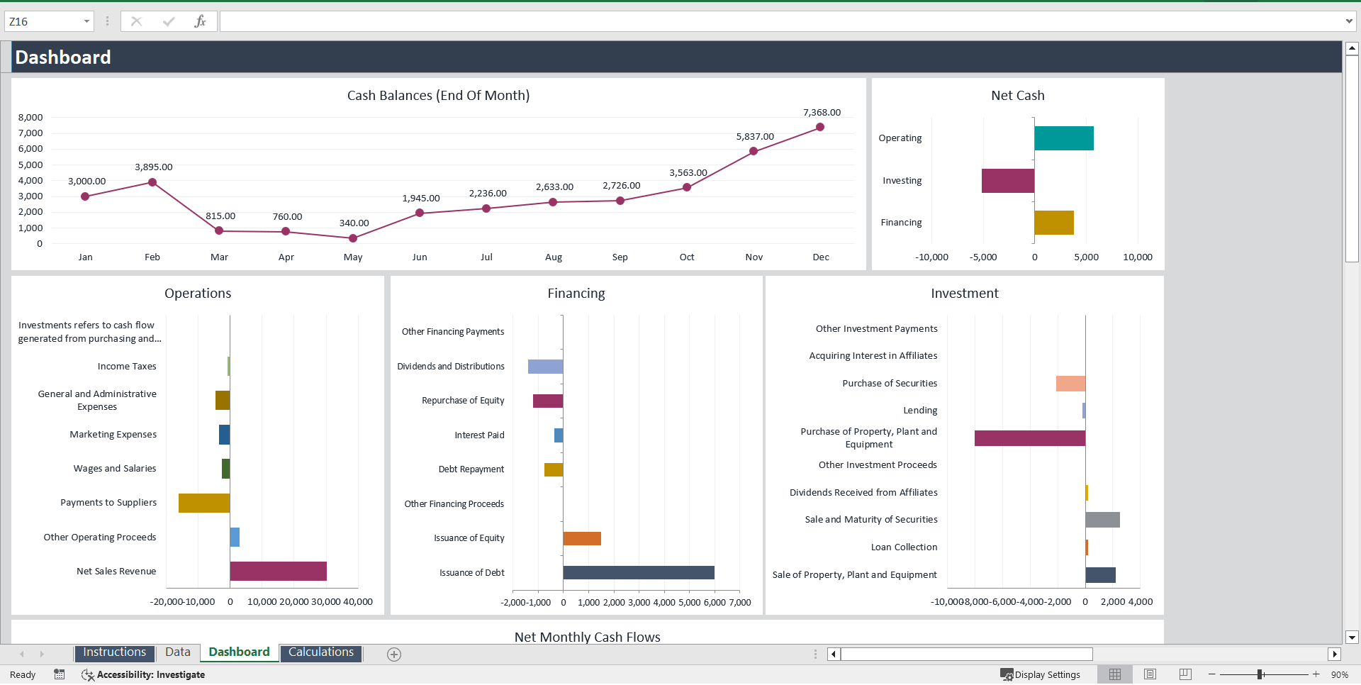 Cash Flow Statement Template (Excel template (XLSX)) Preview Image