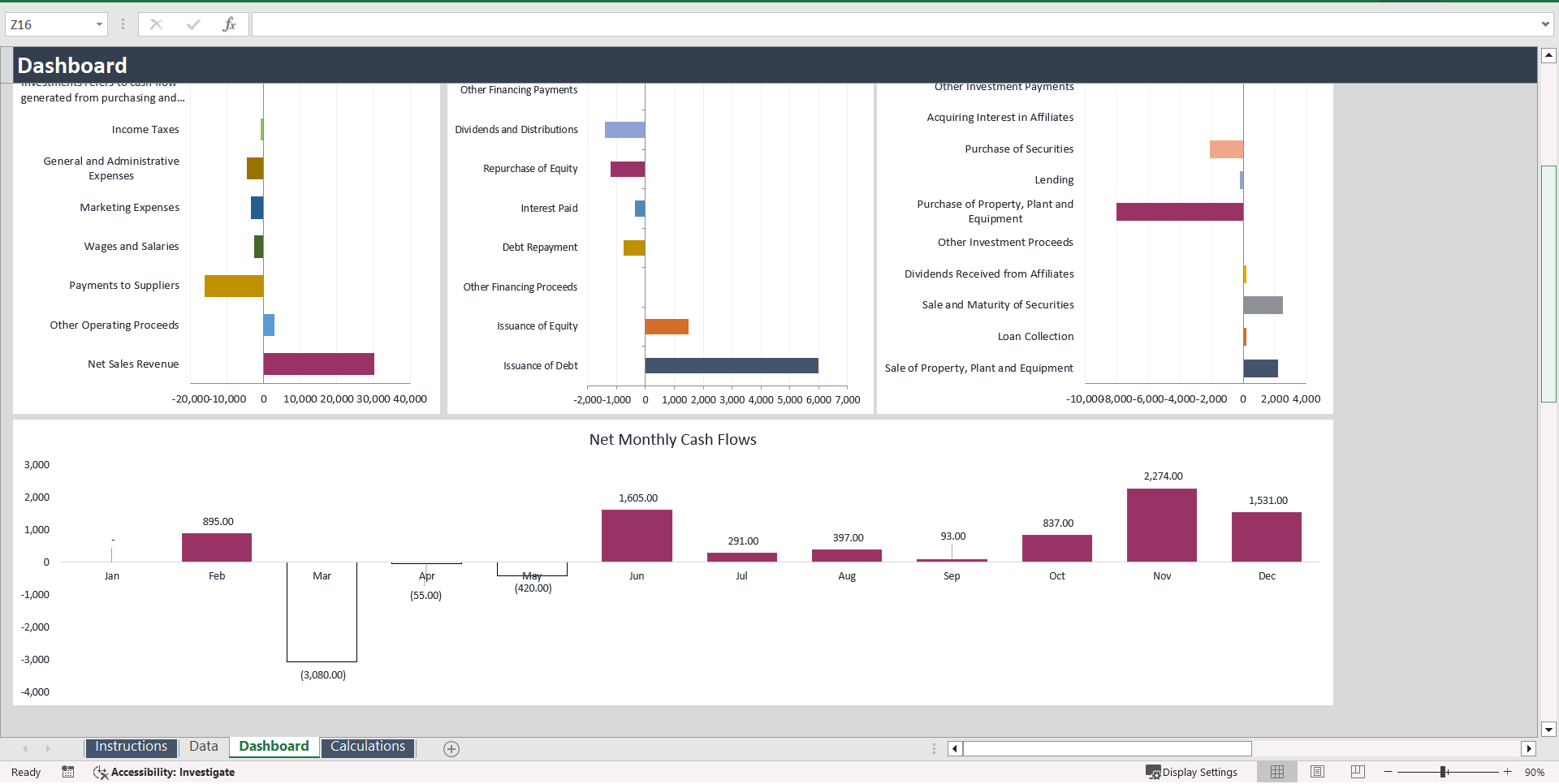 Cash Flow Statement Template (Excel template (XLSX)) Preview Image