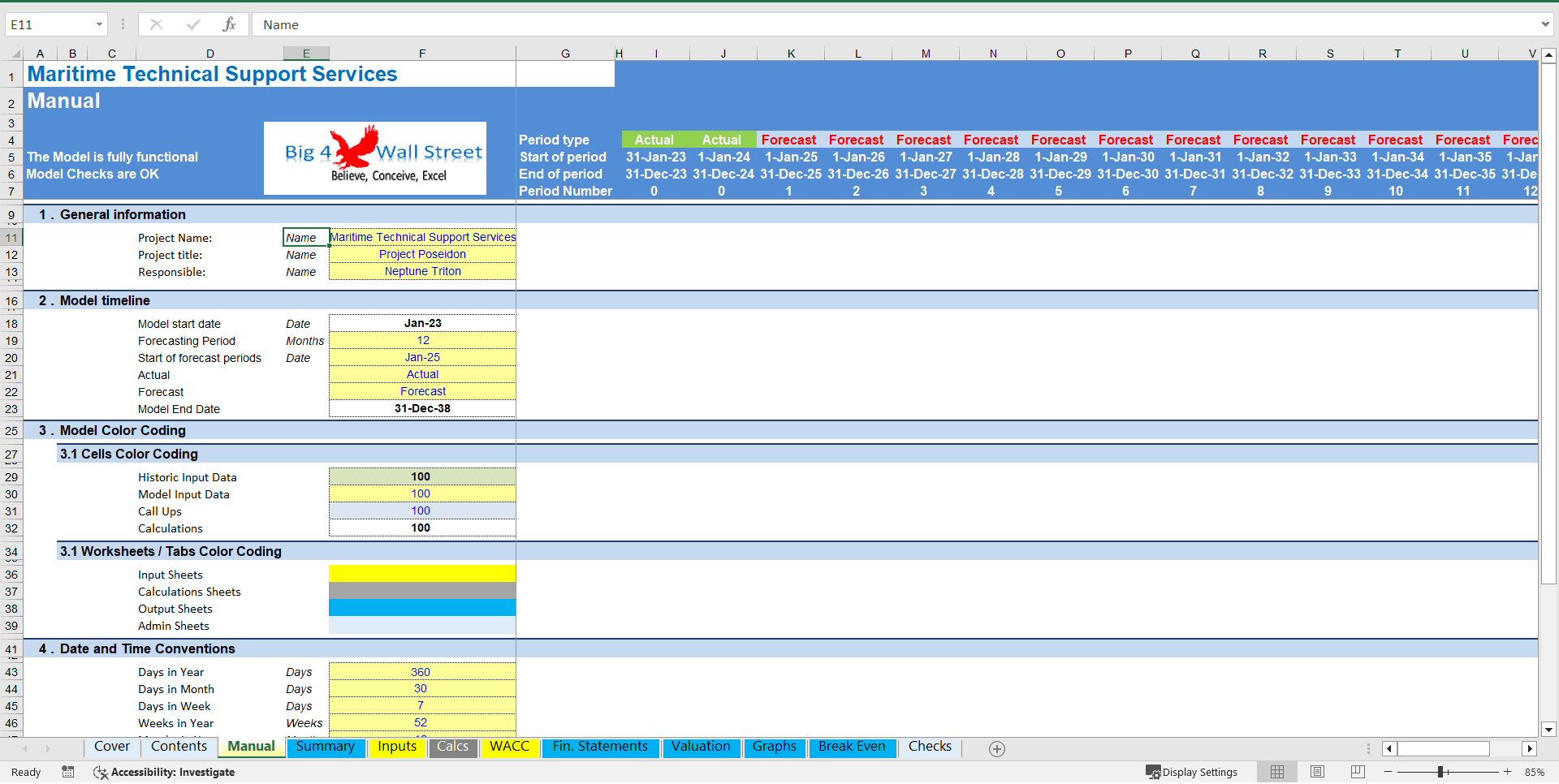 Maritime Technical Support Services Model (DCF + Valuation) (Excel template (XLSX)) Preview Image