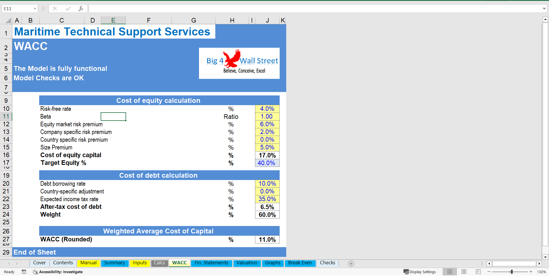 Maritime Technical Support Services Model (DCF + Valuation) (Excel template (XLSX)) Preview Image