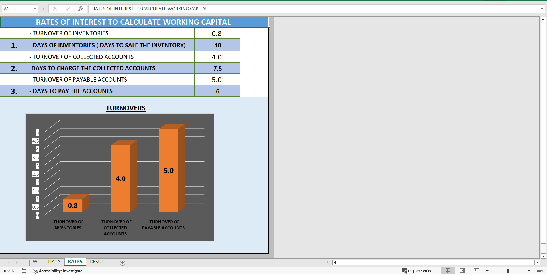 Working Capital Model (Excel template (XLSX)) Preview Image