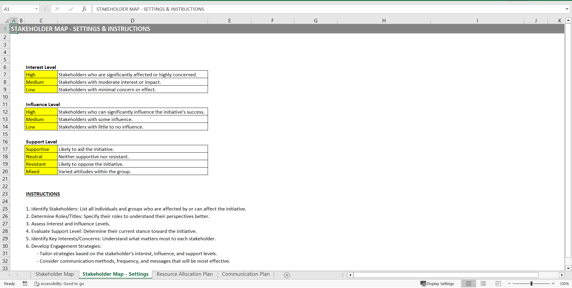 Stakeholder Engagement Templates (Excel template (XLSX)) Preview Image