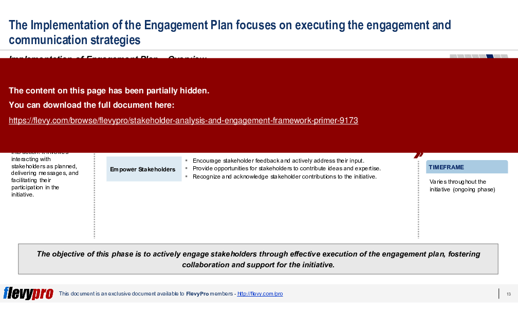 Stakeholder Analysis and Engagement Framework Primer (26-slide PPT PowerPoint presentation (PPTX)) Preview Image