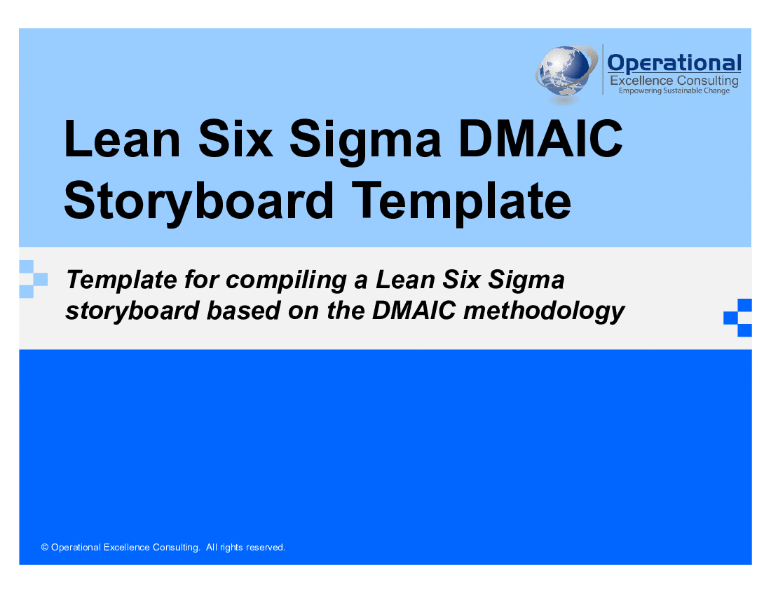 Lean Six Sigma DMAIC Project Template (61-slide PowerPoint presentation (PPTX)) Preview Image