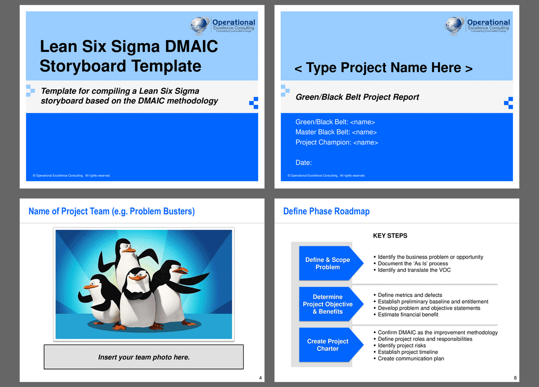 Lean Six Sigma DMAIC Storyboard Template