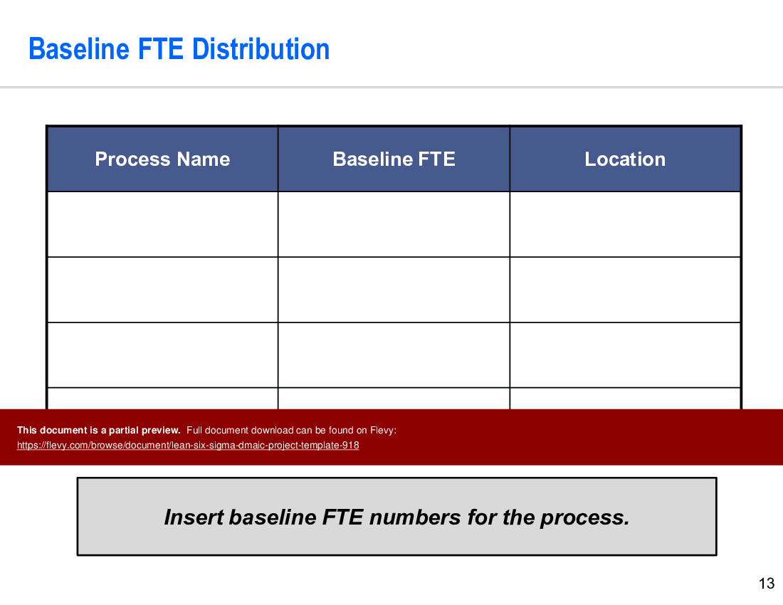 This is a partial preview of Lean Six Sigma DMAIC Project Template (61-slide PowerPoint presentation (PPTX)). Full document is 61 slides. 