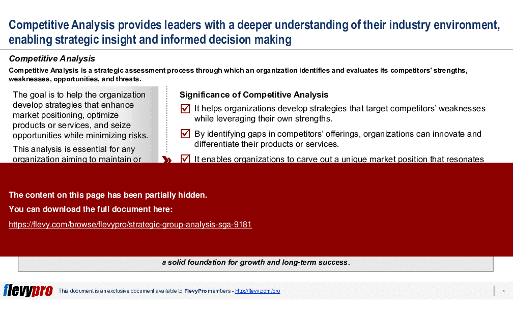 Strategic Group Analysis (SGA) (28-slide PPT PowerPoint presentation (PPTX)) Preview Image