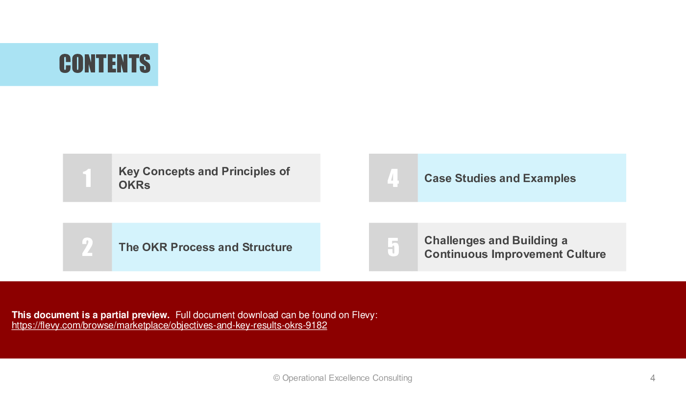 Objectives and Key Results (OKRs) (85-slide PPT PowerPoint presentation (PPTX)) Preview Image