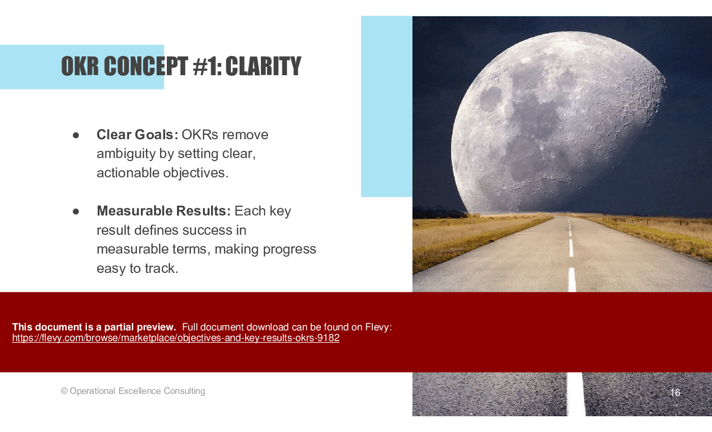 Objectives and Key Results (OKRs) (85-slide PPT PowerPoint presentation (PPTX)) Preview Image