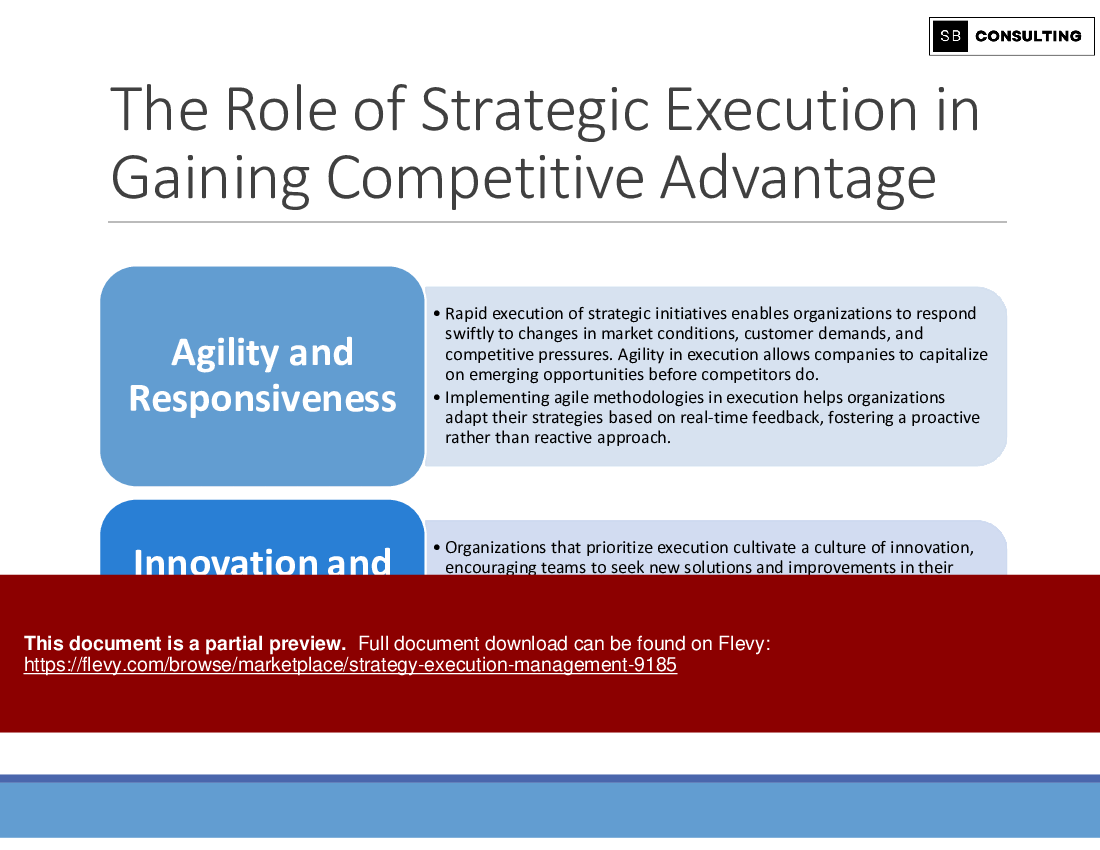 Strategy Execution Management (770-slide PPT PowerPoint presentation (PPTX)) Preview Image