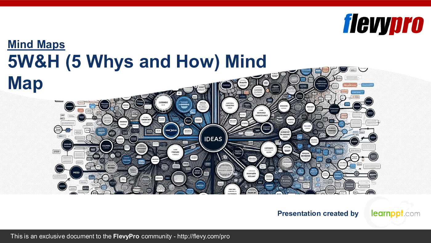 5W&H (5 Whys and How) Mind Map (20-slide PPT PowerPoint presentation (PPTX)) Preview Image