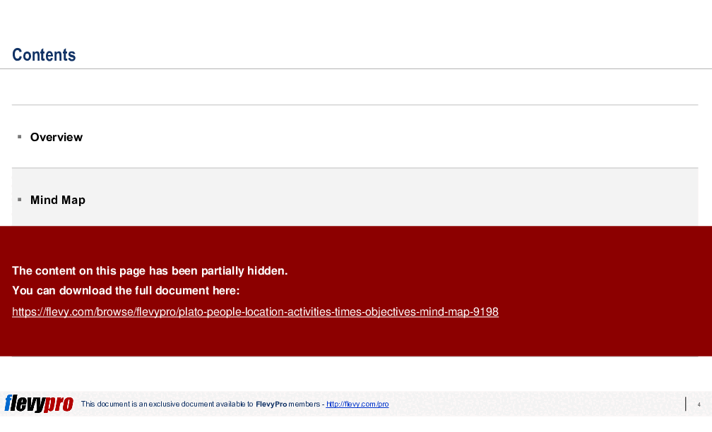 PLATO (People, Location, Activities, Times, Objectives) Mind Map (21-slide PPT PowerPoint presentation (PPTX)) Preview Image