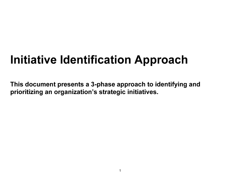Initiative Identification Approach