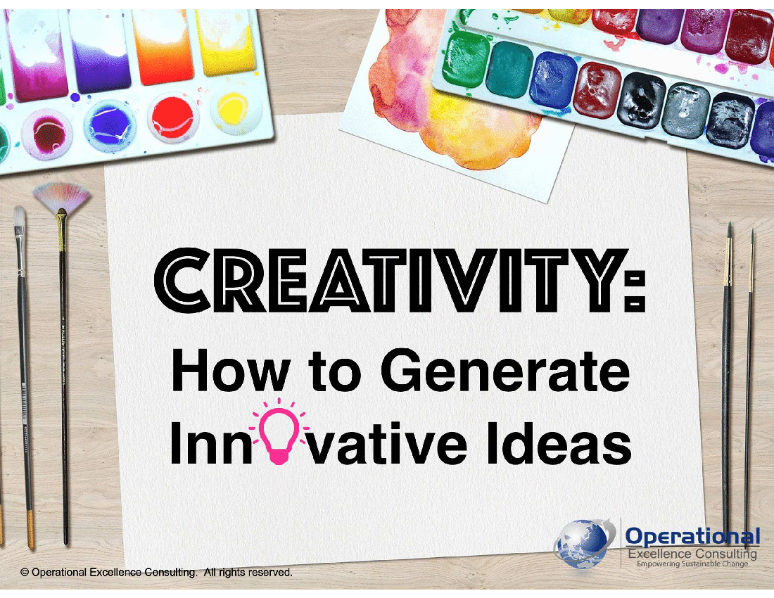 This is a partial preview of Creativity: How to Generate Innovative Ideas (100-slide PowerPoint presentation (PPTX)). Full document is 100 slides. 