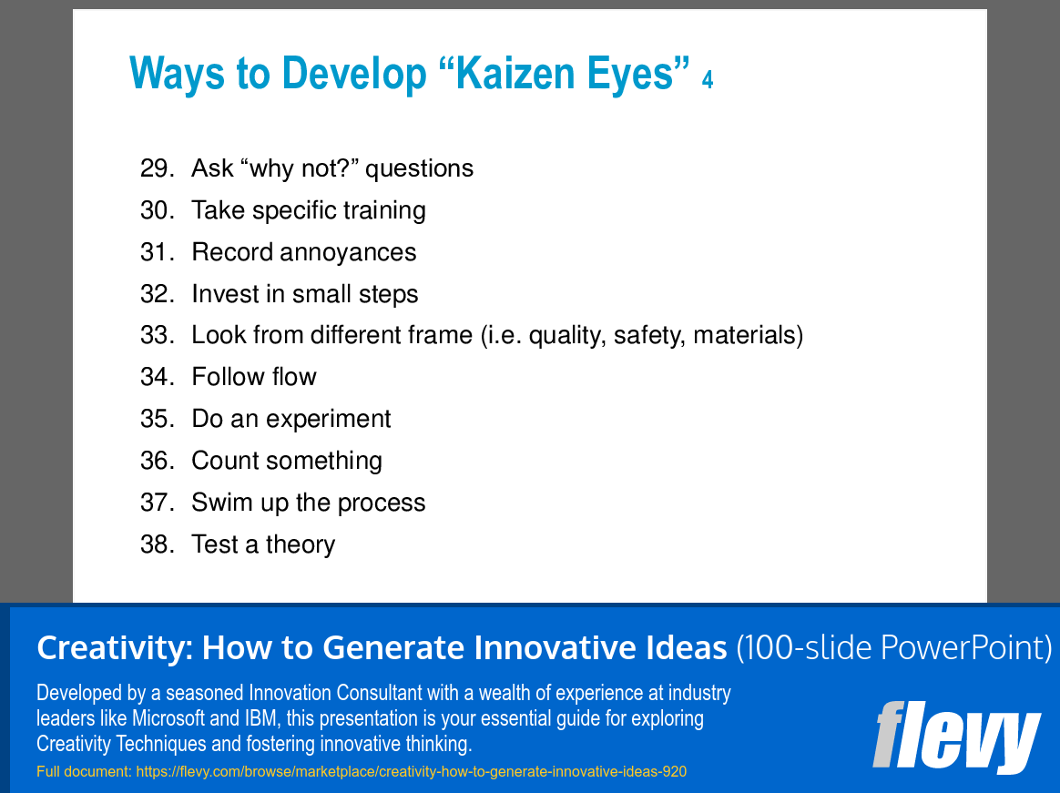 Creativity: How to Generate Innovative Ideas (100-slide PPT PowerPoint presentation (PPTX)) Preview Image