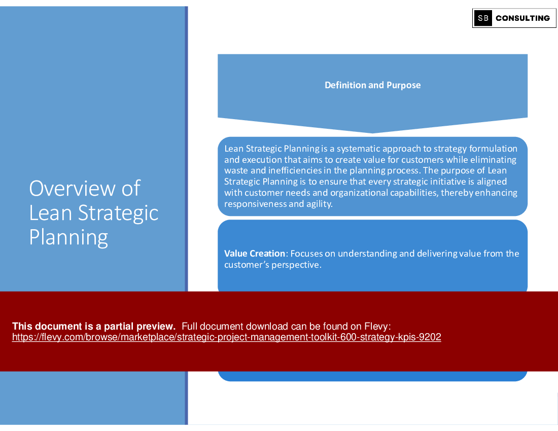 Strategic Project Management Toolkit (600 Strategy KPIs) (935-slide PPT PowerPoint presentation (PPTX)) Preview Image