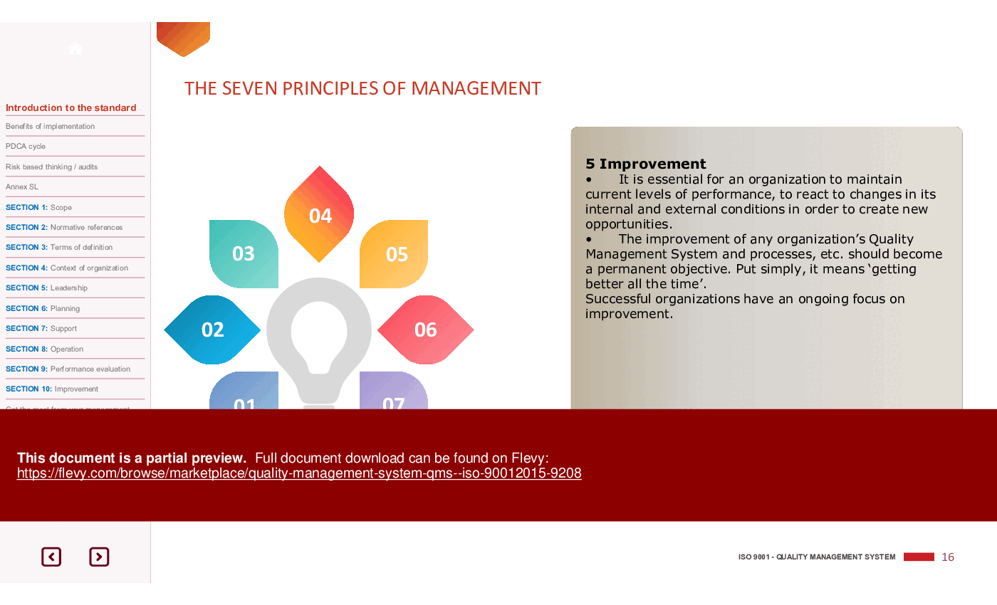 Quality Management System (QMS) - ISO 9001:2015 (168-slide PPT PowerPoint presentation (PPTX)) Preview Image