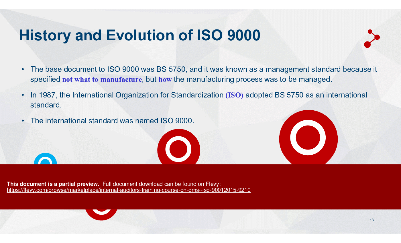 Internal Auditors Training Course on QMS - ISO 9001:2015 (101-slide PPT PowerPoint presentation (PPTX)) Preview Image