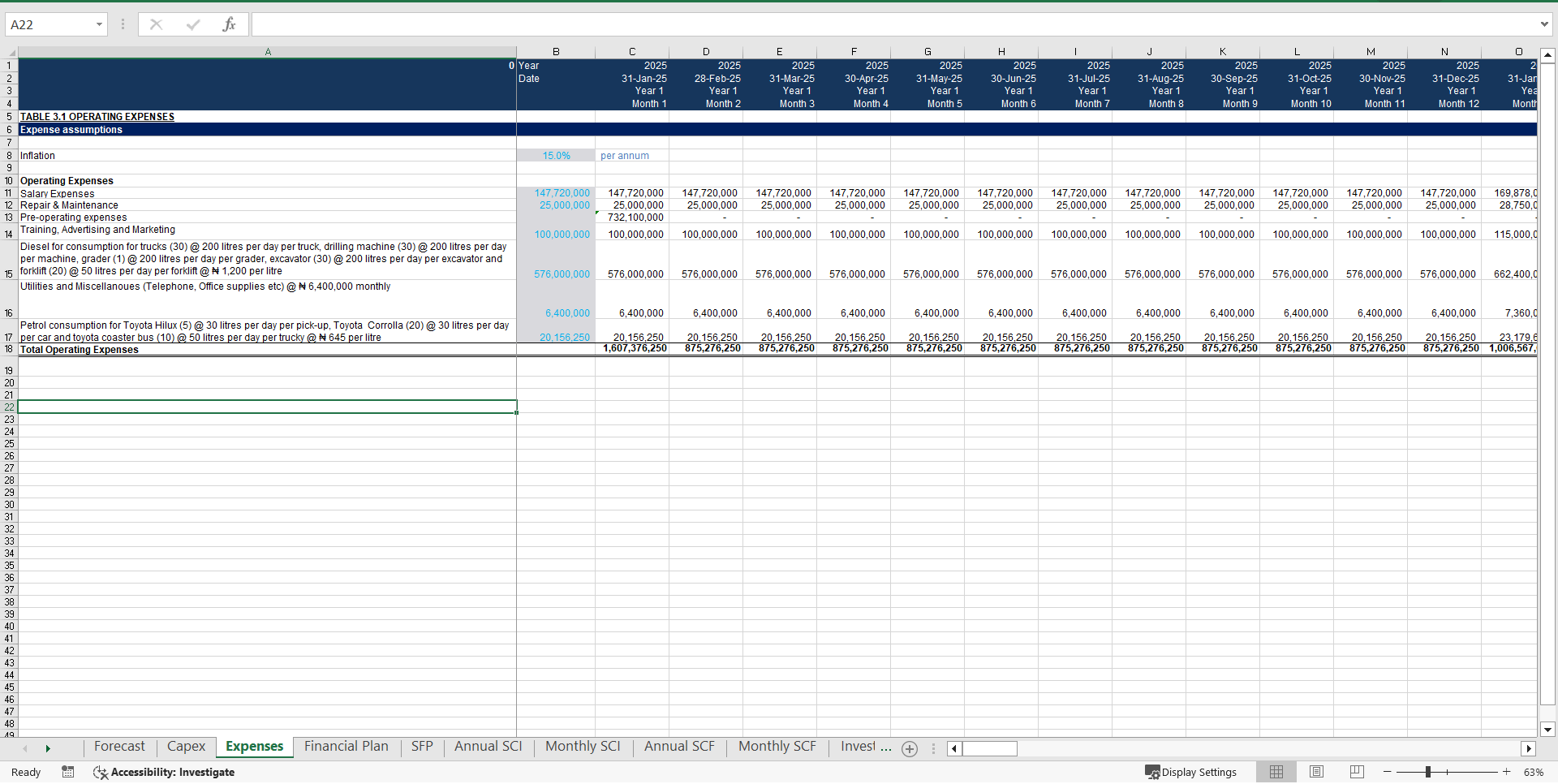 Cement Manufacturing – 10 Year Financial Model (Excel) (Excel template (XLSX)) Preview Image