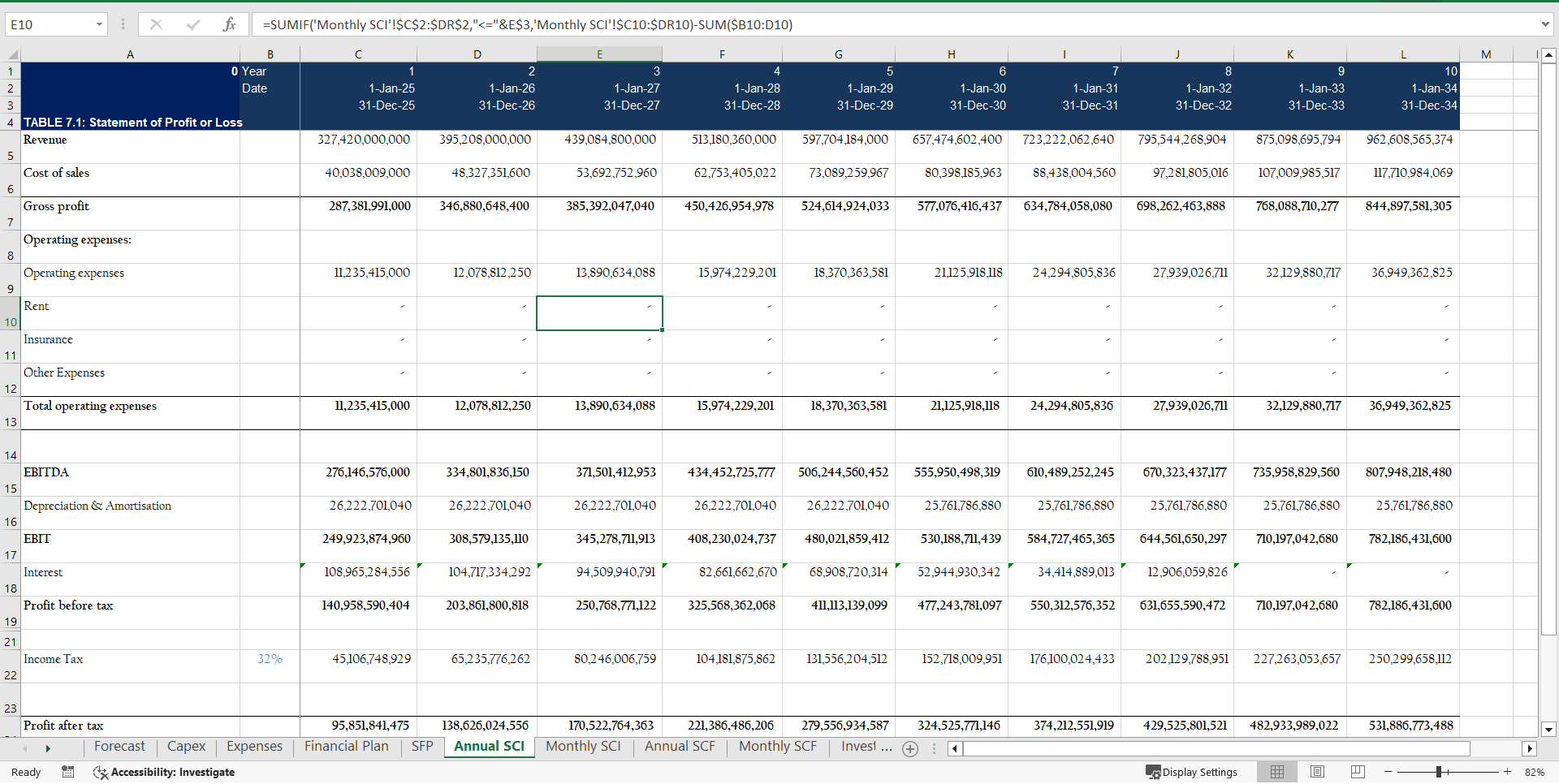 Cement Manufacturing – 10 Year Financial Model (Excel) (Excel template (XLSX)) Preview Image