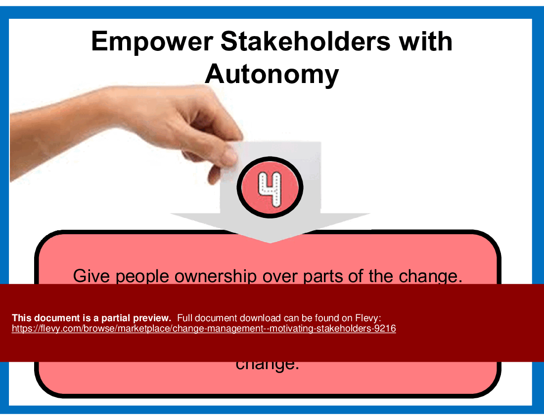 Change Management - Motivating Stakeholders (25-slide PPT PowerPoint presentation (PPT)) Preview Image