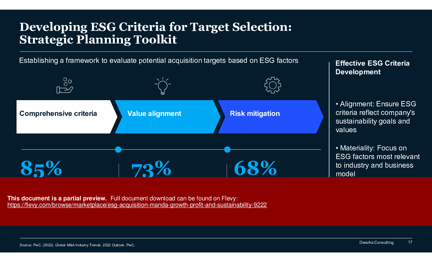 ESG Acquisition (M&A): Growth, Profit, and Sustainability (150-slide PPT PowerPoint presentation (PPTX)) Preview Image