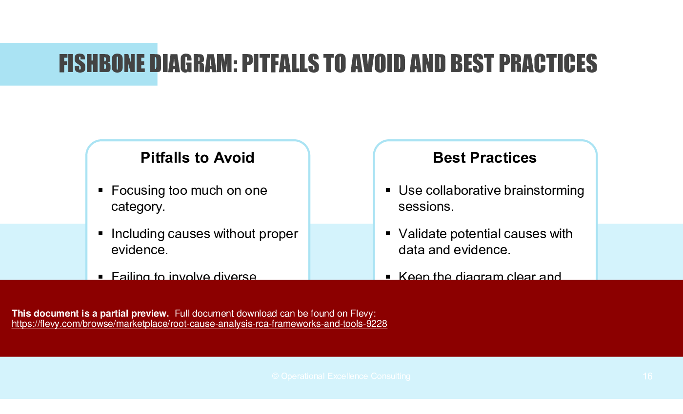 Root Cause Analysis (RCA): Frameworks & Tools (111-slide PPT PowerPoint presentation (PPTX)) Preview Image