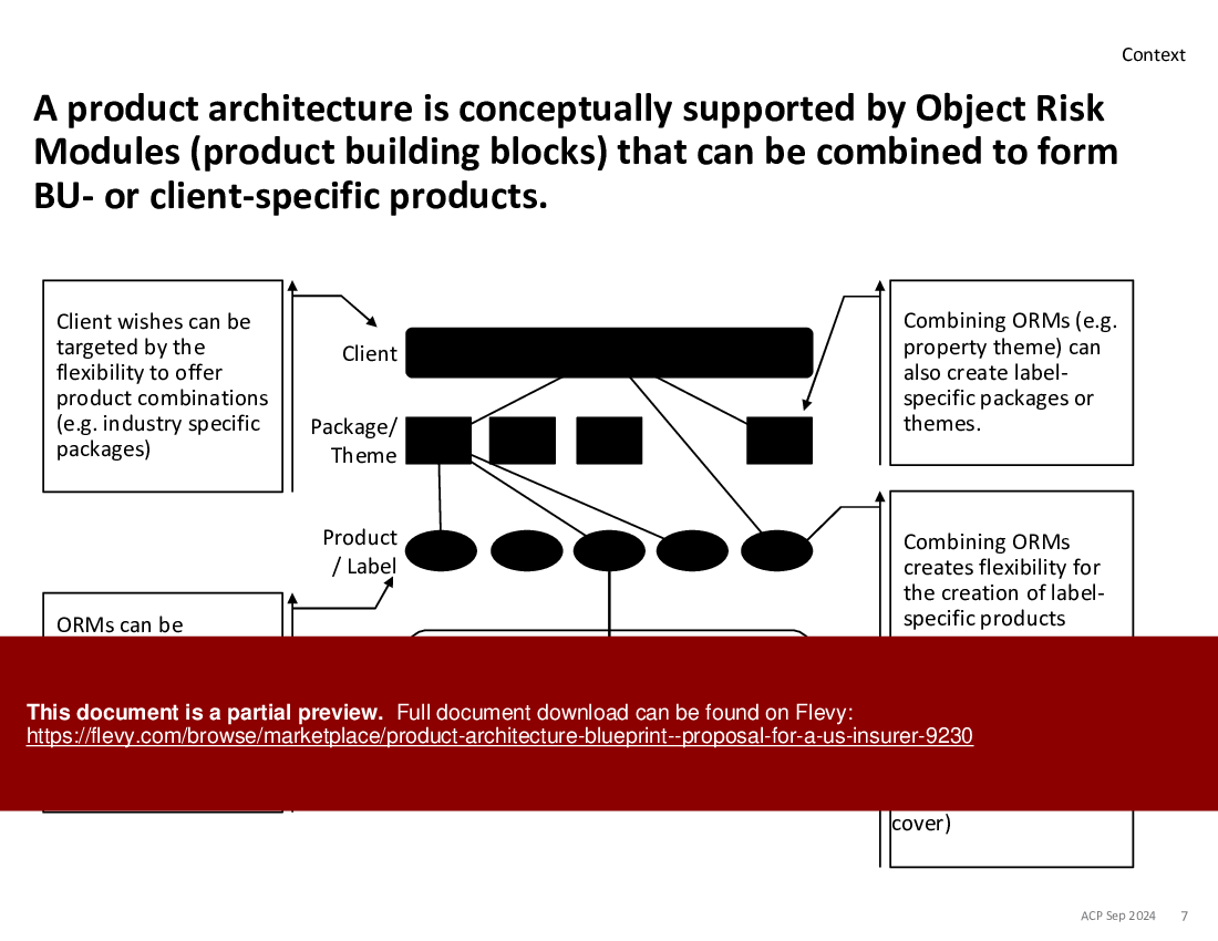 Product Architecture Blueprint - Proposal for a US Insurer (31-slide PPT PowerPoint presentation (PPTX)) Preview Image